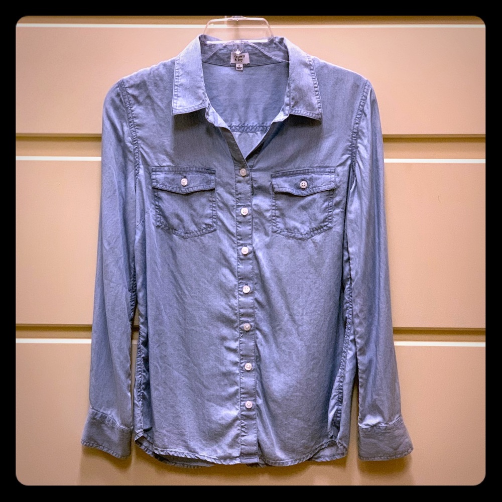 Women’s Crown and Ivy Washed Silk denim shirt